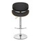 Armen Living Naples Black Faux Leather Adjustable Height Swivel Walnut Wood and Chrome Base Bar Stool LCNABABLKWA - alternate 8